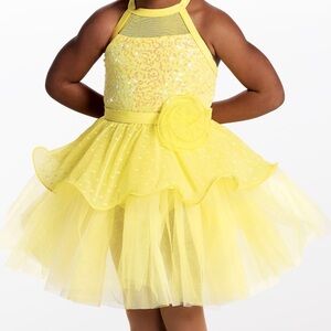Weissman Girls Dance Dress Size XSC Riding Free Yellow